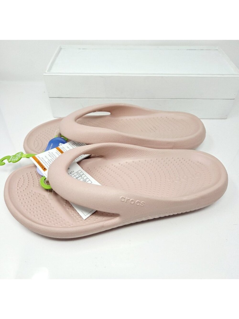 NWT Crocs Mellow Recovery Flip Flops Men's 12 Pink Clay Argyle Rose